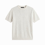 VERTICAL KNIT TEE WHITE