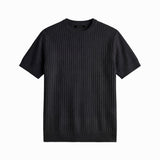 VERTICAL KNIT TEE BLACK