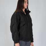 BLACK SILVER LOGO BOMBER