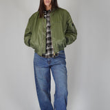 GREEN SILVER LOGO BOMBER