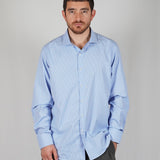 CAMICIA ELEGANT CELESTE A QUADRETTI