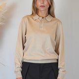 POLO MANICA LUNGA IN MAGLIA SABBIA