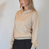 POLO MANICA LUNGA IN MAGLIA SABBIA