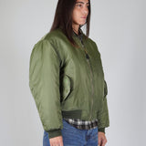 GREEN SILVER LOGO BOMBER