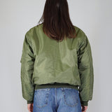 GREEN SILVER LOGO BOMBER