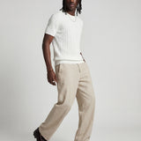 LINEAR KNITTED TEE WHITE