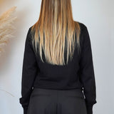 POLO MANICA LUNGA IN MAGLIA NERA