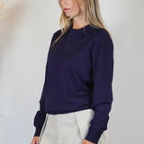 POLO MANICA LUNGA IN MAGLIA BLU