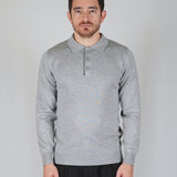 POLO MANICA LUNGA IN MAGLIA GRIGIA