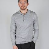 POLO MANICA LUNGA IN MAGLIA GRIGIA