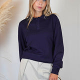 POLO MANICA LUNGA IN MAGLIA BLU