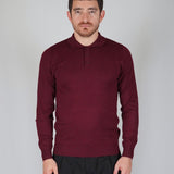 POLO MANICA LUNGA IN MAGLIA BORDEAUX