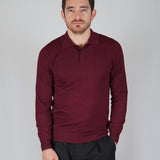 POLO MANICA LUNGA IN MAGLIA BORDEAUX