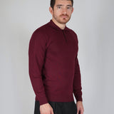 POLO MANICA LUNGA IN MAGLIA BORDEAUX