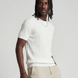 LINEAR KNITTED TEE WHITE