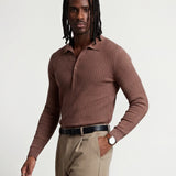 RIBBED POLO KNIT