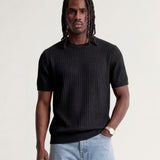 VERTICAL KNIT TEE BLACK