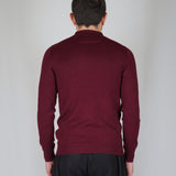 POLO MANICA LUNGA IN MAGLIA BORDEAUX