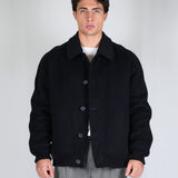 BLACK SILVER LOGO BOMBER