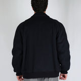 BLACK SILVER LOGO BOMBER