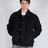 BLACK SILVER LOGO BOMBER