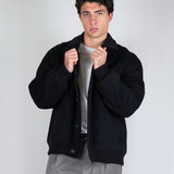 BLACK SILVER LOGO BOMBER