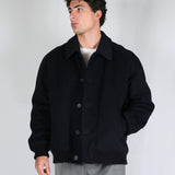 BLACK SILVER LOGO BOMBER