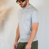 POLO MANICA CORTA IN MAGLIA GRIGIA