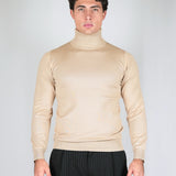 SWEATER COLLO ALTO SABBIA