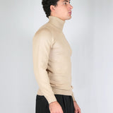 SWEATER COLLO ALTO SABBIA