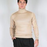 SWEATER COLLO ALTO SABBIA