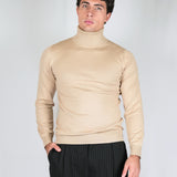 SWEATER COLLO ALTO SABBIA