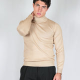 SWEATER COLLO ALTO SABBIA