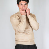 SWEATER COLLO ALTO SABBIA