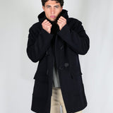 BLACK SILVER LOGO BOMBER