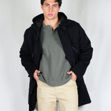 BLACK SILVER LOGO BOMBER