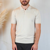 POLO MANICA CORTA IN MAGLIA SABBIA