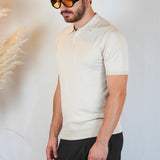 POLO MANICA CORTA IN MAGLIA SABBIA