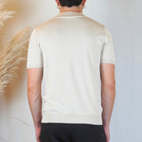 POLO MANICA CORTA IN MAGLIA SABBIA