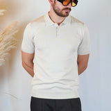 POLO MANICA CORTA IN MAGLIA SABBIA