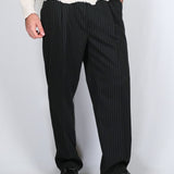 PANTALONE GESSATO NERO