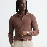 RIBBED POLO KNIT
