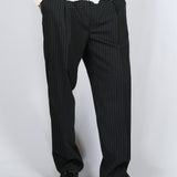 PANTALONE GESSATO NERO