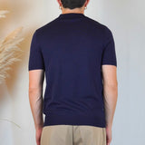 POLO MANICA CORTA IN MAGLIA BLU