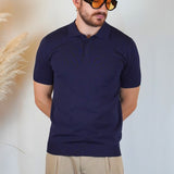 POLO MANICA CORTA IN MAGLIA BLU