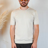 T-SHIRT IN MAGLIA BEIGE