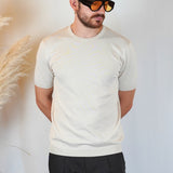 T-SHIRT IN MAGLIA BEIGE
