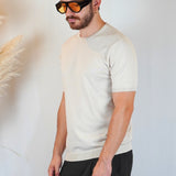T-SHIRT IN MAGLIA BEIGE