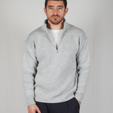 SWEATER HALF ZIP LIGHT GREY