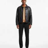 BLACK SILVER LOGO BOMBER